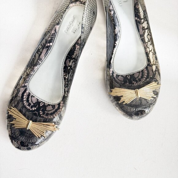 Melissa X Jason Wu Lace Motif Peep Toe Flats 10 - Picture 2 of 8